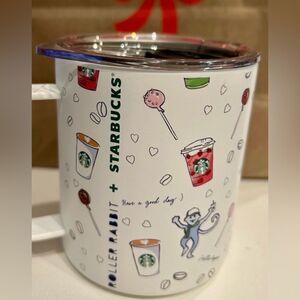 Starbucks X Roller Rabbit Stainless Steel Mug Camp Cup 12 ozs Coffee Tea Limited